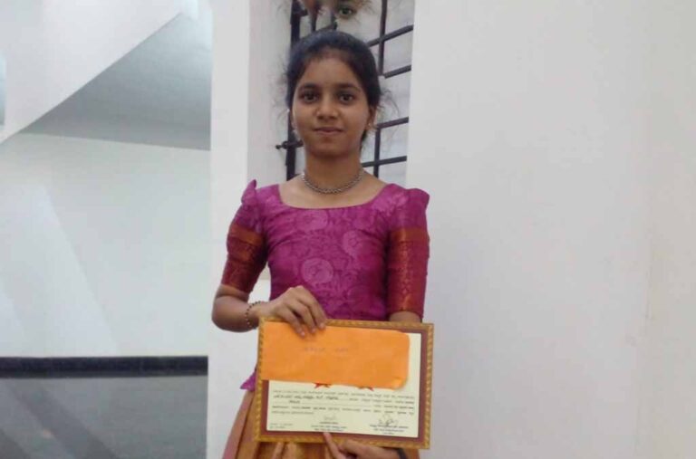 Sanjana S Wins 1st Place in District Level Makkala Habba