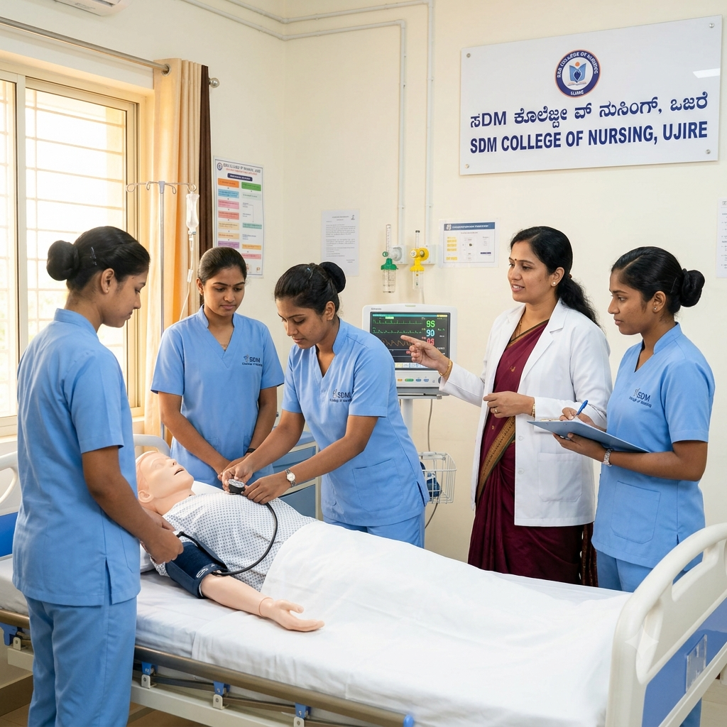 SDM Nursing Students in Library